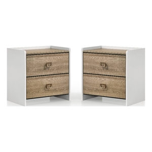 Furniture of America Valio Wood Dovetail 2-Drawer Nightstand in Oak (Set of 2)