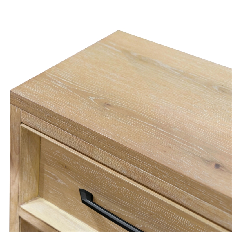 Furniture of America Tupho Solid Wood Nightstand in Natural (Set of 2)