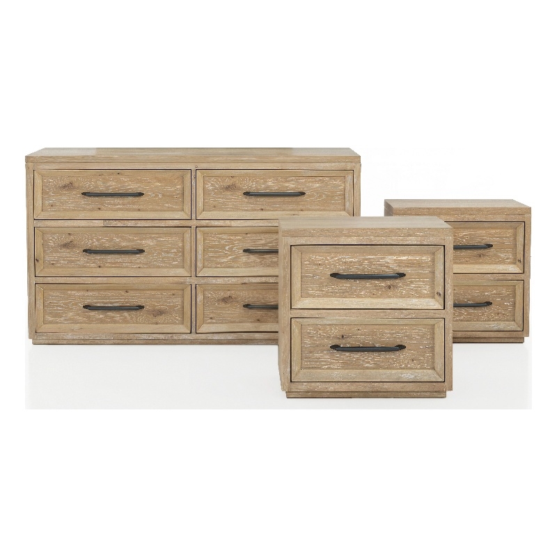 Furniture of America Tupho Solid Wood 3-Piece Bedroom Set in Natural