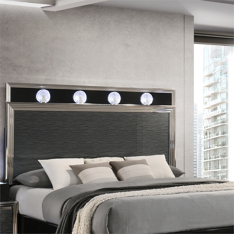 Furniture of America Elvor Solid Wood King 6-Piece Bedroom Set in Dark Gray