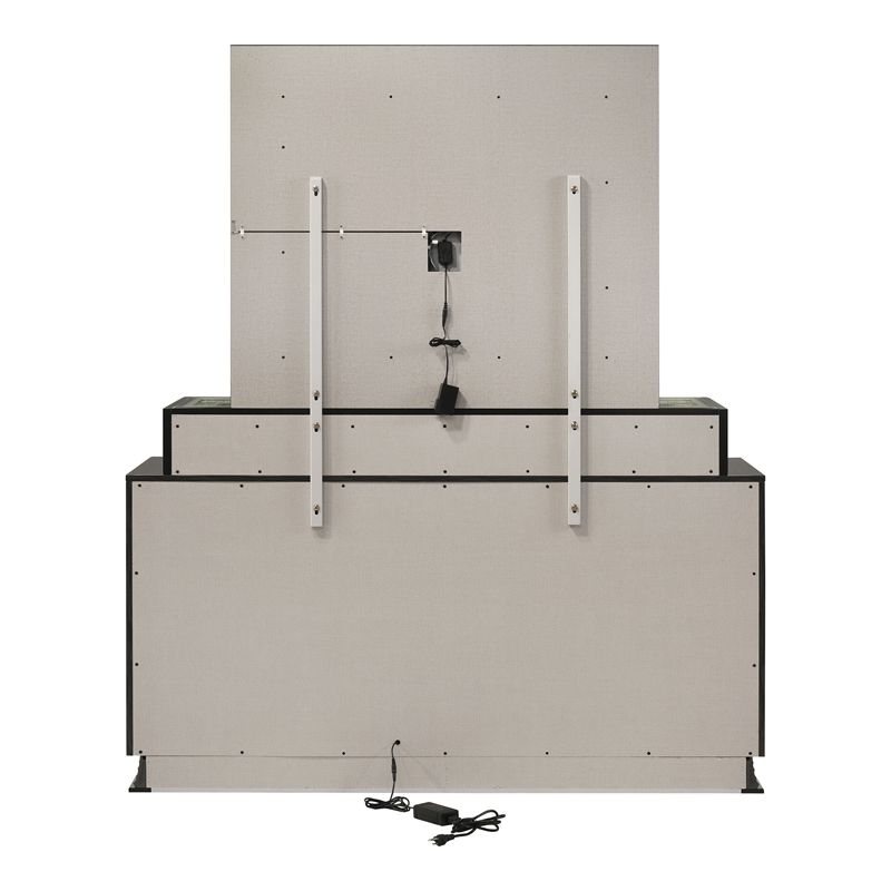 Furniture of America Elvor Solid Wood King 4-Piece Bedroom Set in Dark Gray