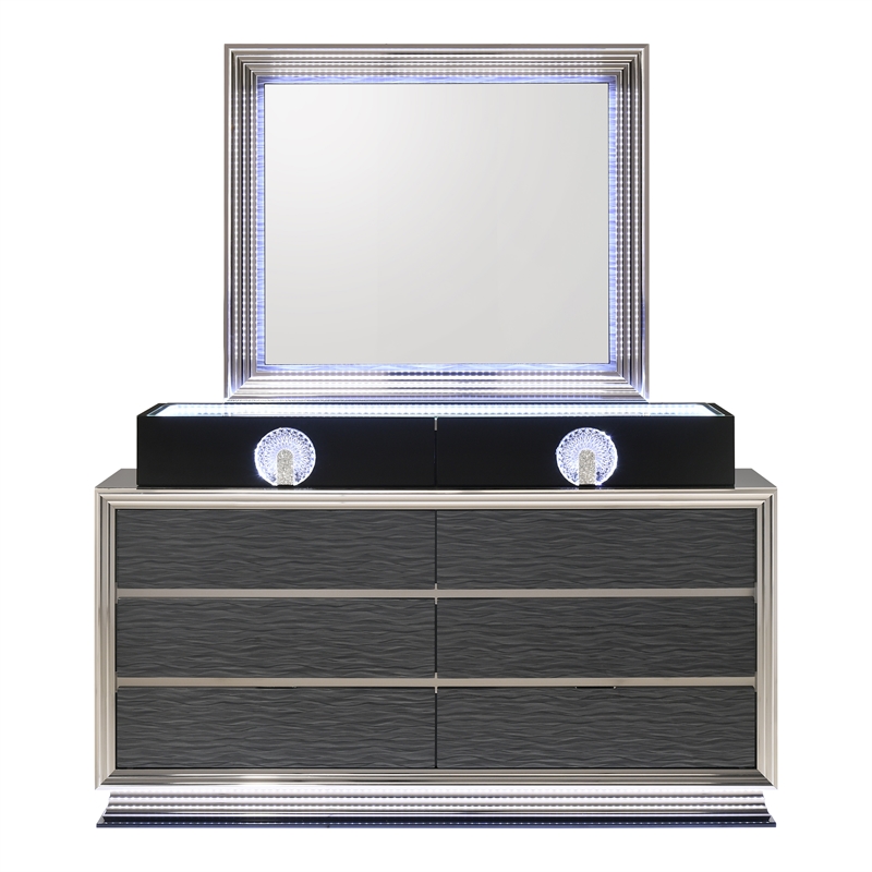 Furniture of America Elvor Solid Wood Queen 4-Piece Bedroom Set in Dark Gray