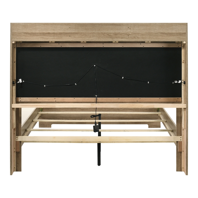 Furniture of America Valio Wood King 3-Piece Bedroom Set in Oak