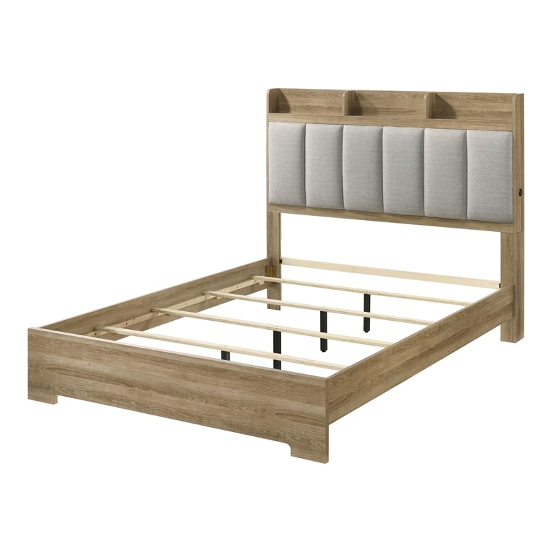 Furniture of America Valio Wood King 4-Piece Bedroom Set in Oak