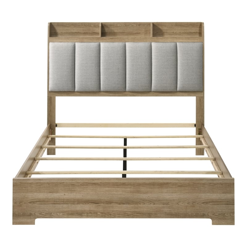 Furniture of America Valio Wood Queen 4-Piece Bedroom Set in Oak