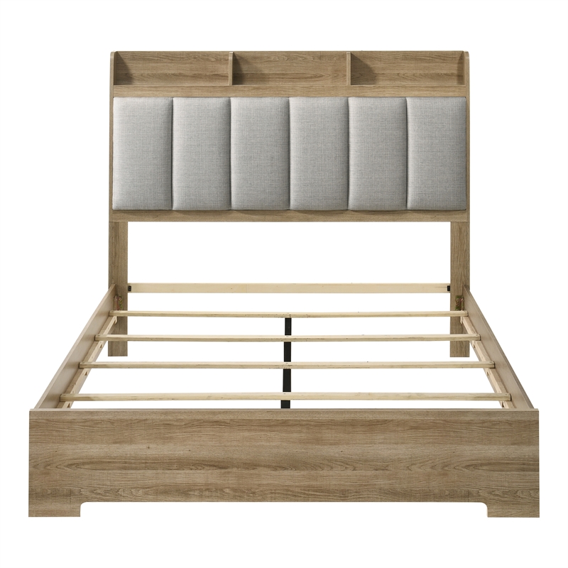 Furniture of America Valio Wood Queen 6-Piece Bedroom Set in Oak