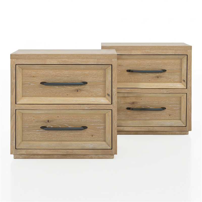 Furniture of America Tupho Solid Wood Queen 4-Piece Bedroom Set in Natural