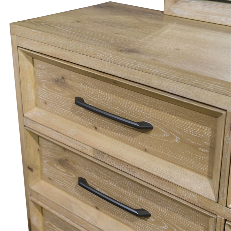 Furniture of America Tupho Solid Wood King 5-Piece Bedroom Set in Natural