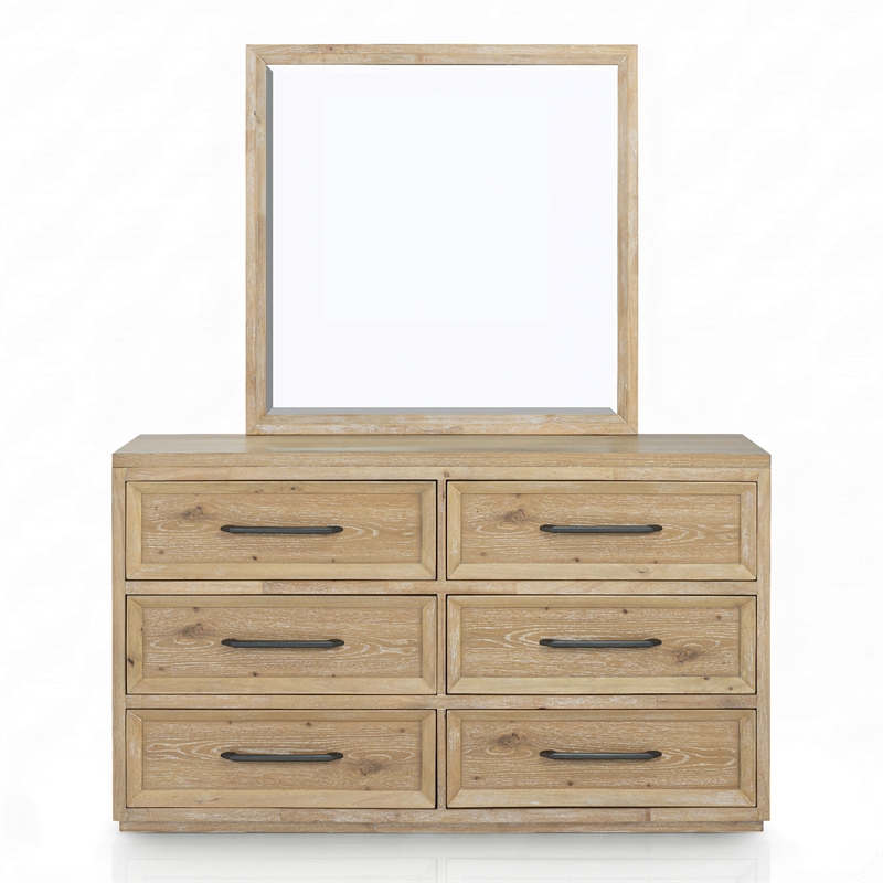 Furniture of America Tupho Solid Wood King 5-Piece Bedroom Set in Natural