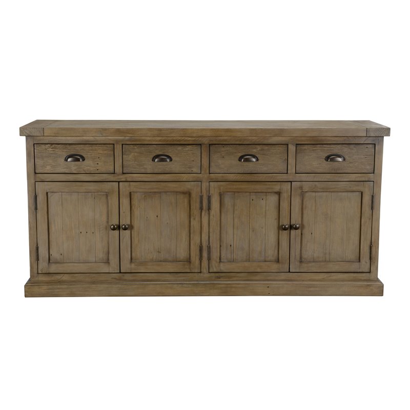 Trent Home Reclaimed Pine Weathered Brown Sideboard Rectangular Hand Finished 35