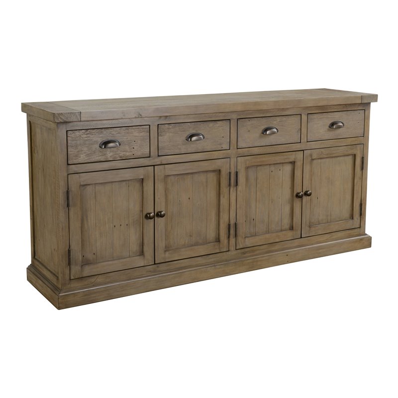 Trent Home Reclaimed Pine Weathered Brown Sideboard Rectangular Hand Finished 35