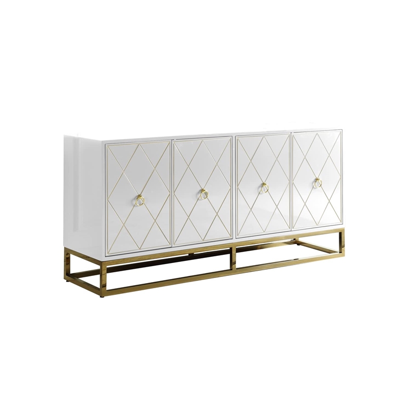 Trent Home Manufactured Wood White Sideboard Rectangular 64
