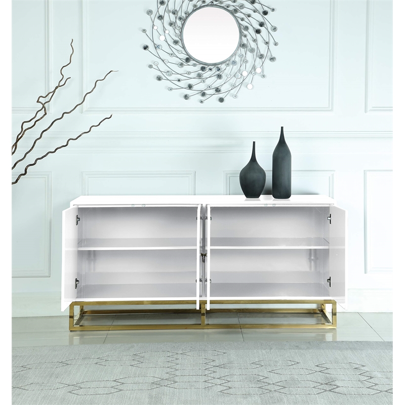 Trent Home Manufactured Wood White Sideboard Rectangular 64
