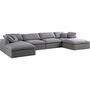 Trent Home Contemporary Gray Durable Linen Fabric Cloud Modular Sectional