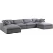 Trent Home Contemporary Gray Durable Linen Fabric Cloud Modular Sectional