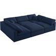 Trent Home Contemporary Navy Durable Linen Fabric Cloud Modular Sectional