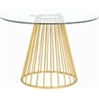 Trent Home Contemporary Glass Dining Table in Chrome