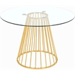 Trent Home Contemporary Glass Dining Table in Chrome