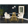 Trent Home Contemporary Glass Dining Table in Chrome