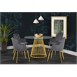 Trent Home Contemporary Glass Dining Table in Chrome