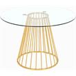 Trent Home Contemporary Glass Dining Table in Gold