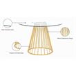 Trent Home Contemporary Glass Dining Table in Gold