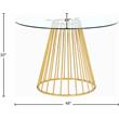 Trent Home Contemporary Glass Dining Table in Gold