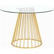 Trent Home Contemporary Glass Dining Table in Gold