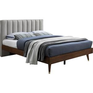 Trent Home Contemporary Beige Durable Linen Fabric Queen Bed