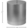 Trent Home Cylinder Round Contemporary Metal End Table in Chrome