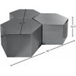 Trent Home Modular 3-Piece Modern Metal Coffee Table in Brushed Chrome