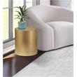 Trent Home Cylinder Round Contemporary Metal End Table in Gold