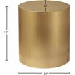 Trent Home Cylinder Round Contemporary Metal End Table in Gold