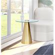 Trent Home Metal Gold End Table Square Glass Top 20