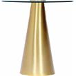 Trent Home Metal Gold End Table Square Glass Top 20