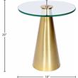Trent Home Metal Gold End Table Square Glass Top 20