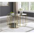 Trent Home 3-Piece Modular Stainless Steel/Glass End Table in Brushed Gold