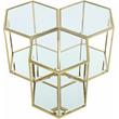 Trent Home 3-Piece Modular Stainless Steel/Glass End Table in Brushed Gold