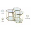 Trent Home 3-Piece Modular Stainless Steel/Glass End Table in Brushed Gold