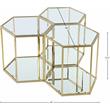 Trent Home 3-Piece Modular Stainless Steel/Glass End Table in Brushed Gold