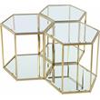 Trent Home 3-Piece Modular Stainless Steel/Glass End Table in Brushed Gold