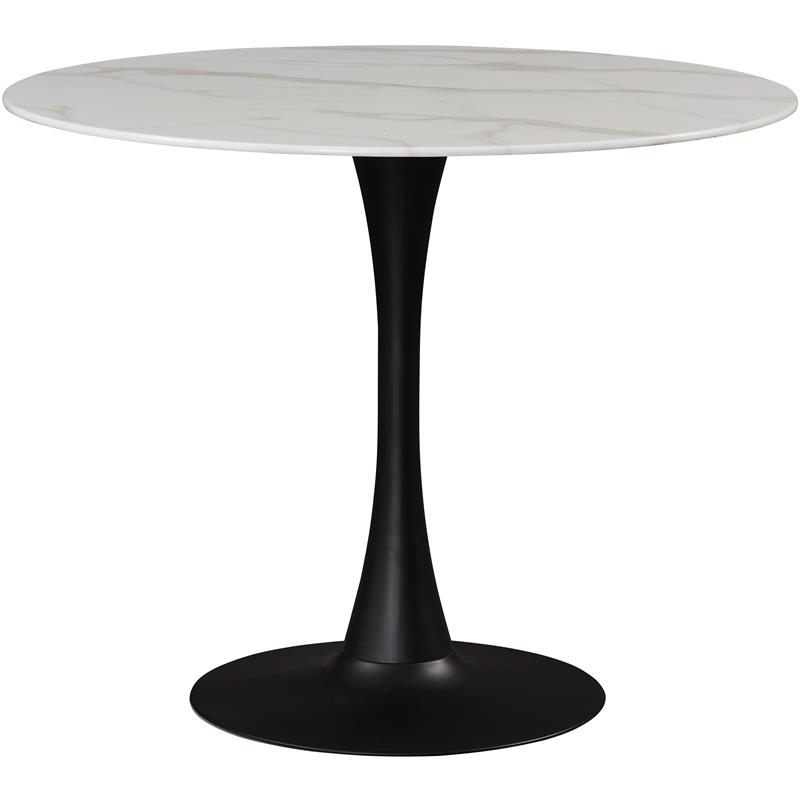 Trent Home Faux Marble Matte Black Dining Table Round Contemporary 36