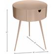 Trent Home 1 Drawer Contemporary Style Metal Nightstand in Pink