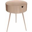 Trent Home 1 Drawer Contemporary Style Metal Nightstand in Pink