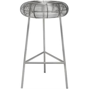 Trent Home 26.5&quot Contemporary Metal Counter Stool in Rich Silver