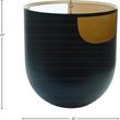 Trent Home Metal Black End Table Round Glass Top Contemporary 20