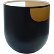 Trent Home Metal Black End Table Round Glass Top Contemporary 20