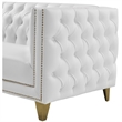 Trent Home Contemporary Faux Leather and Iron Chair in White