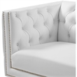 Trent Home Contemporary Faux Leather and Iron Chair in White