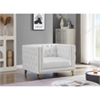 Trent Home Contemporary Faux Leather and Iron Chair in White